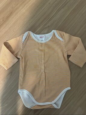 Zutano Orange and White Striped Long-Sleeve Baby Bodysuit